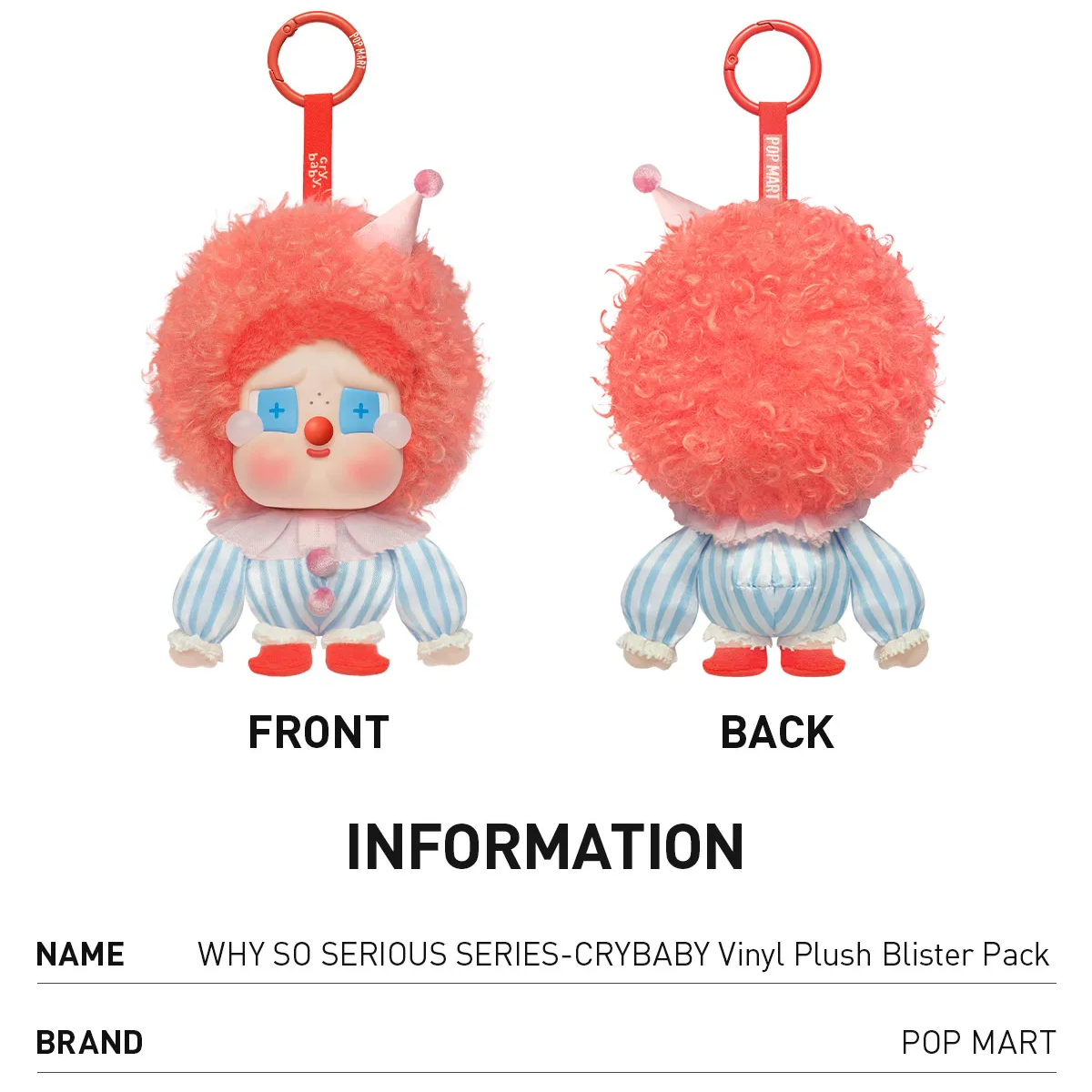 POP MART WHY SO SERIOUS SERIES-CRYBABY Vinyl Plush Blister Pack