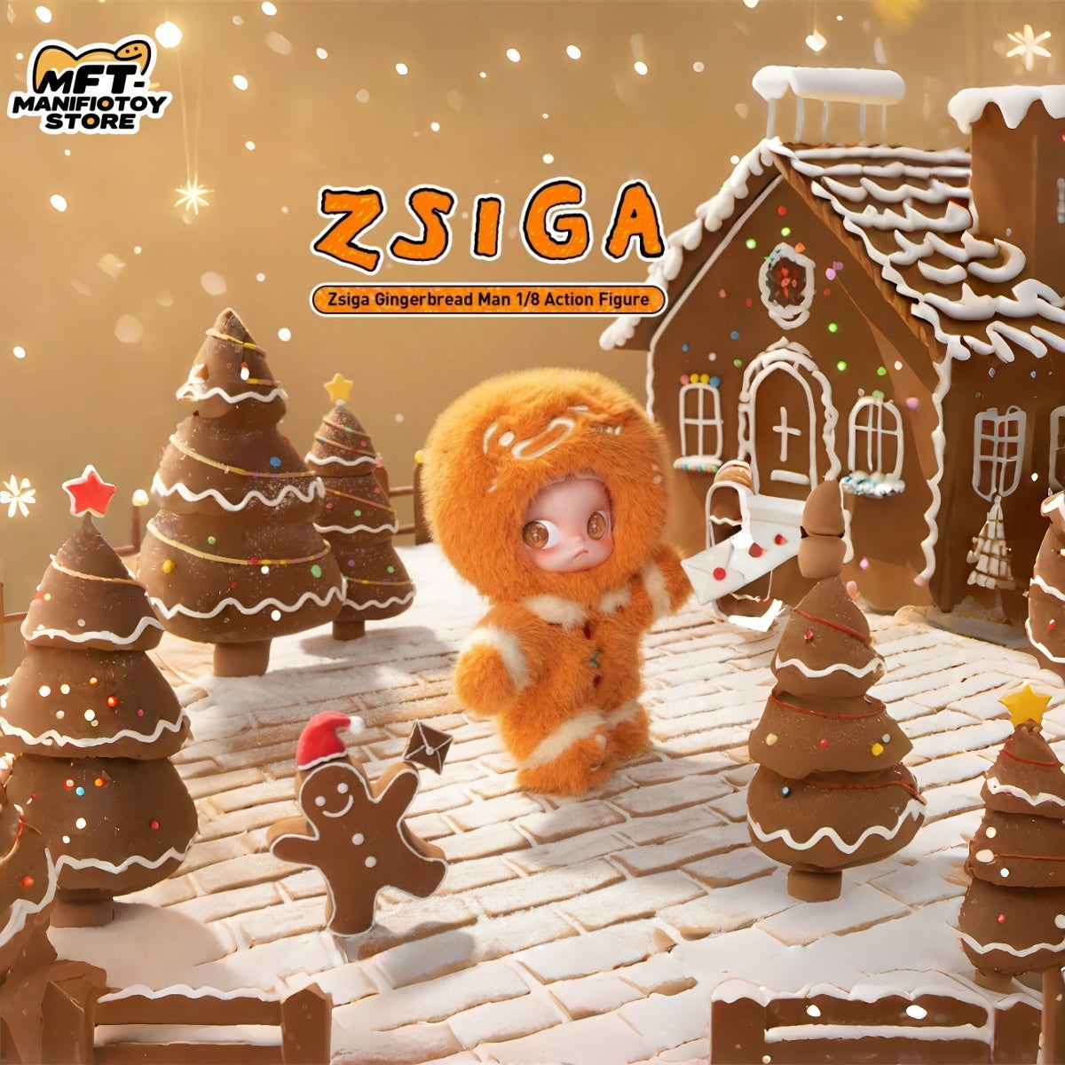 Zsiga Gingerbread Man 1/8 Action Figure POP MART Winter Holiday