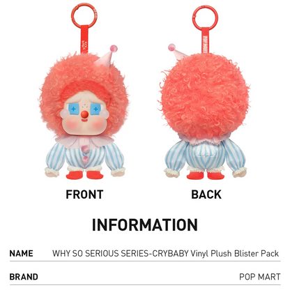 POP MART WHY SO SERIOUS SERIES-CRYBABY Vinyl Plush Blister Pack