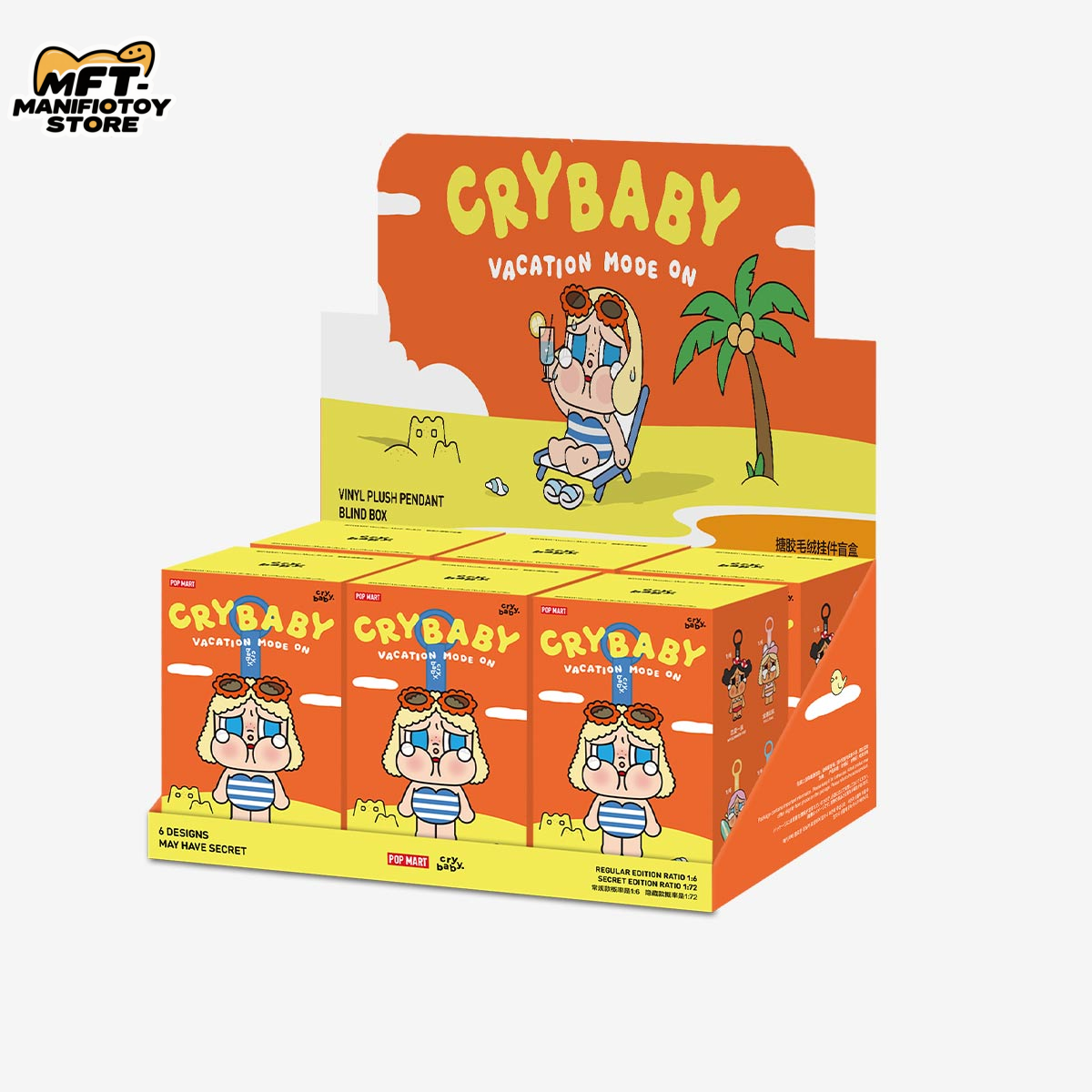 CRYBABY Vacation Mode On Series-Vinyl Plush Pendant Blind Box POP MART
